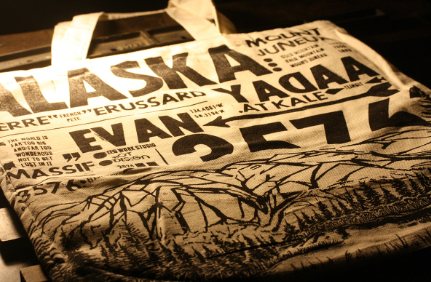 Screen-printed Alaska canvas tote bag